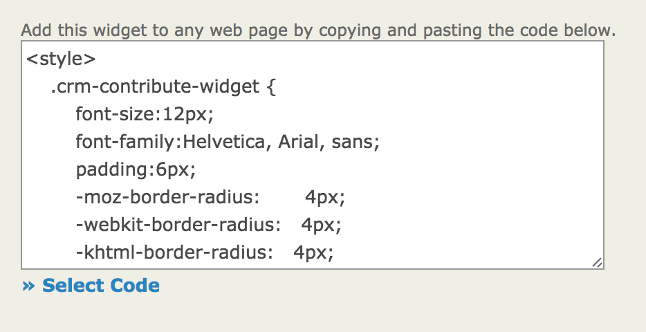 Contribution Widget Code